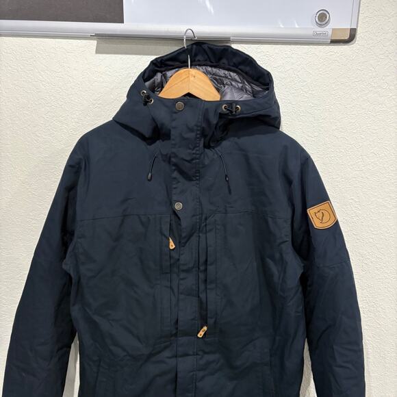 Fjallraven Skogso Padded Jacket Men's Large Blue Hooded Coat - Picture 3 of 7